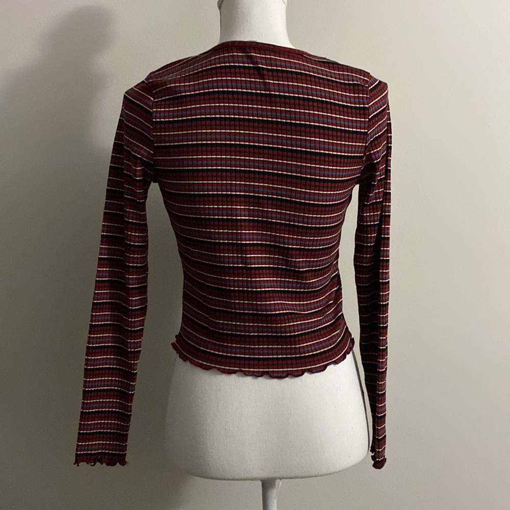 🥭 (4 for $15) GAZE striped ripped top - Picture 2 of 8